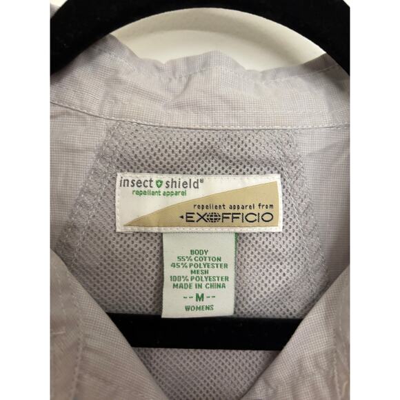 Exofficio Shirt Womens Medium Insect Shield Long Sleeve Gray Vented Fishing - Picture 3 of 4